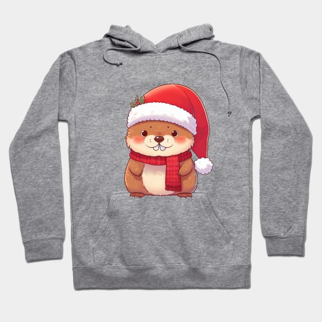 Cute Christmas Marmot Hoodie by Takeda_Art